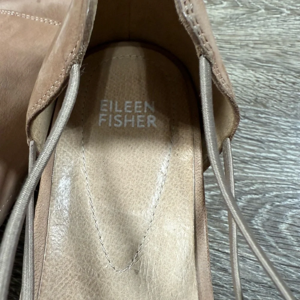 Eileen Fisher Womens 10 Tan Suede Sandal Comfortable Minimalist Boho‎ Neutral